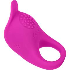 CalExotics Nubby USB Rechargeable Teasing Enhancer Cock Ring, 3.5 Inch, Fuchsia Pink