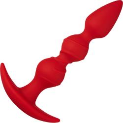 Forto F-42 Spiral Beads Anal Plug , 6.5 Inch, Red