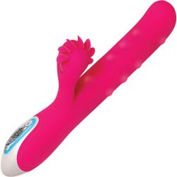 Evolved Love Spun Silicone Rechargeable Vibrator, 9 Inch, Pink