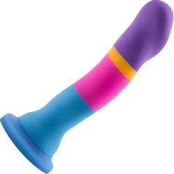 Avant D1 Silicone Dildo with Suction Cup, 7.5 Inch, Multi-Colored