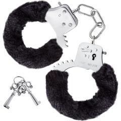 Blush Temptasia Cuffs with Removeable Fur, Black