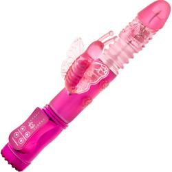 Blush Sexy Things Butterfly Thruster Vibrator, 9.75 Inch, Pink