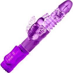 Blush Novelties Sexy Things Butterfly Thruster Vibrator, 9.75 Inch, Purple