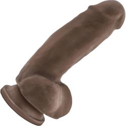 Au Naturel Fat Boy Dildo with Suction Cup, 7.5 Inch, Chocolate