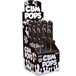 Cum Cock Pops Display of 6 Lollipops, Dark Chocolate Flavored