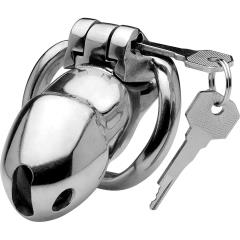 Master Series Rikers Stainless Steel 24-7 Locking Chastity Cage, 3.25 Inch