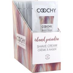 Coochy Oh So Smooth Shave Cream, Display Box of 24 Foil Packets, Island Paradise