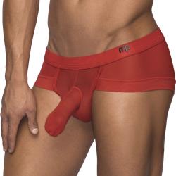 Male Power Hoser Micro Mini Hose Shorts, Medium, Red