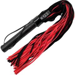 Rouge Suede Flogger with Leather Handle, 27 Inch, Red/Black