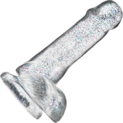 Blush Naturally Yours Glitter Cock Dildo, 6 Inch, Sparkling Clear