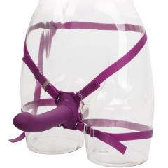 CalExotics ME2 Rumble Rechargeable Silicone Strap-On Vibrator, 6.5 Inch, Purple
