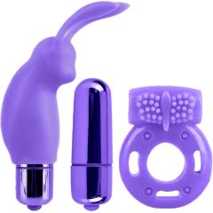 Pipedream Neon Vibrating Couples Kit, 3 Piece, Purple