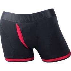 SpareParts Tomboii Boxer Briefs Harness, Extra Small, Black/Red