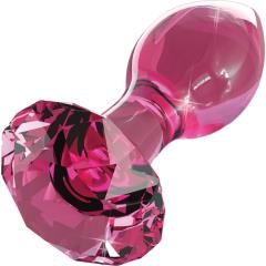 Icicles No 79 Hand Blown Glass Massager Butt Plug, 3.6 Inch, Pink