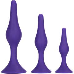 CalExotics Booty Call Booty Trainer Kit of 3 Silicone Butt Plugs, Purple