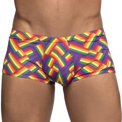 Male Power Pride Fest Mini Shorts, Medium, Rainbow Print