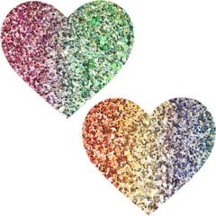 Nipztix Super Sparkle Rock Kandi Glitter I Heart U Nipple Covers, Multi Color