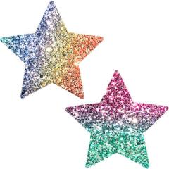Nipztix Super Sparkle Rock Kandi Glitter Star Nipple Covers, Multi Color