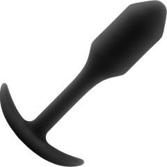 b-Vibe Snug Plug 1 Weighted Silicone Anal Toy, 3.4 Inch, Black