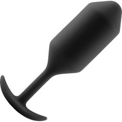 b-Vibe Snug Plug 3 Weighted Silicone Anal Toy, 4.7 Inch, Black