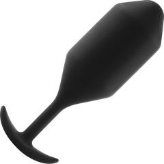 b-Vibe Snug Plug 4 Weighted Silicone Anal Toy, 5.2 Inch, Black