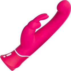 Happy Rabbit Rechargeable Silicone G-Spot Vibrator, 9.5 Inch, Pink