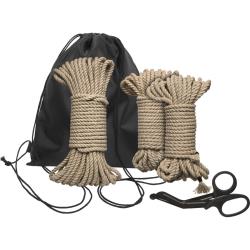 KINK by Doc Johnson Bind & Tie Initiation Kit, 5 Piece Natural Rope Set