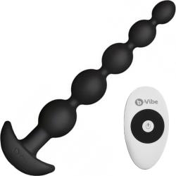 b-Vibe Remote Control Cinco XL Vibrating Anal Beadded Probe, 7.5 Inch, Black