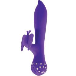 Impulse Novelties Bling Crystal Butterfly Dual G Vibrator, Purple Impulse Novelties Bling Crystal Butterfly Dual G Vibrator, Purple