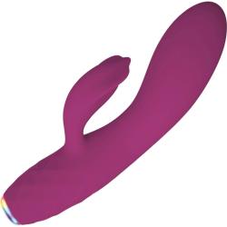 Evolved Glimmer Rechargeable Silicone Dual Motor Vibrator, 6.5 Inch, Purple