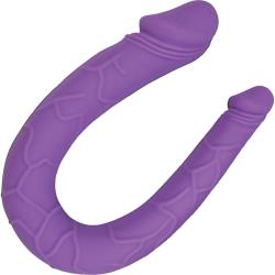 Seduce Me Curved Double Dong Silicone Dildo, 13 Inch, Grape