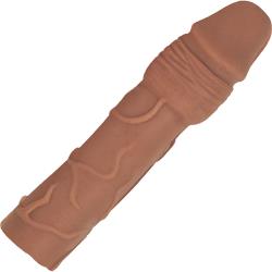 3 Inch Extra Length Penis Extension with Removable Bullet, 6.5 Inch, Mocha