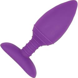 Commander Beginners Rechargeable Heat Up Silicone Butt Plug, 4.75 Inch, Purple
