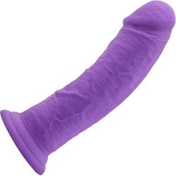 Ruse Jammy Silicone Dildo with Suction Mount Base, 8 Inch, Purple