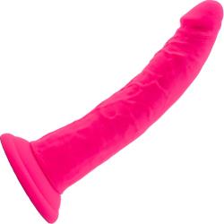 Ruse Jimmy Silicone Dildo with Suction Mount Base, 7 Inch, Hot Pink