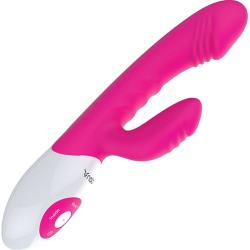 Dancer Sound Activated Rechargeable Silicone Rabbit Vibrator, 8.75 Inch, Pink
