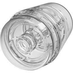 Main Squeeze OPTIX POP-OFF Stroker, 4 Inch, Crystal Clear