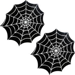 Nipztix Freaking Awesome Glittery Blacklight Spider Web Pasties, Black/White