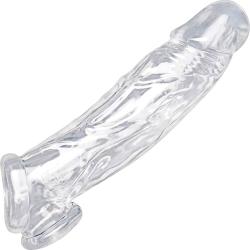Size Matters 1.5 Inch Extra Length Penis Enhancer with Ball Stretcher, 8 Inch, Clear