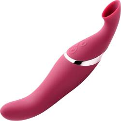Inmi SheGasm Intense 2-In-1 Clit Stimulator with Suction and G-Spot Vibrator, 7.75 Inch, Pink