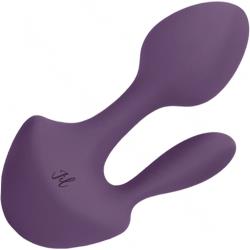 Jil Sofia Silicone USB Rechargeable Dual Action Vibrator, 5.5 Inch, Purple