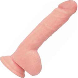 GC Realistic Dildo with Balls and Suction Base, 6.5 Inch, Ivory