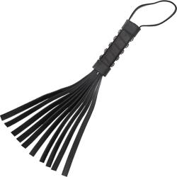 Ouch! Skulls and Bones Bonded Leather Whip, Black