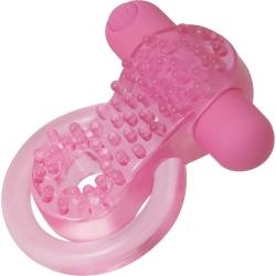 Adam and Eve Rechargeable Couples Enhancer Vibrating Penis Ring, Pink