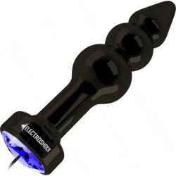 Ribbed Electro Shock E-Stim Butt Plug, 4.5 Inch, Black