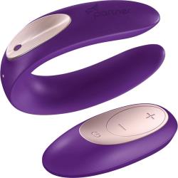 Satisfyer Partner Plus Rechargeable Couples Vibrator with Remote, 3.5 Inch, Grape