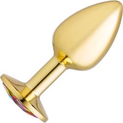 Cloud 9 Gems Tapered Jeweled Anal Plug, 2.75 Inch, Gold