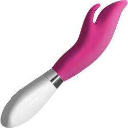 Luna Athos Silicone Dual Vibrator, 8.5 Inch, Pink/White