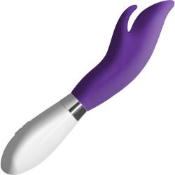Luna Athos Silicone Dual Vibrator, 8.5 Inch, Purple/White