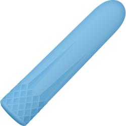 Adam and Eve Blue Diamond Rechargeable Silicone Bullet, 3.6 Inch, Light Blue